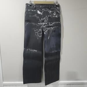 Heliot Emil Liquid Metal Pants Medium 03 32x28 Designer Baggy Loose Rare
